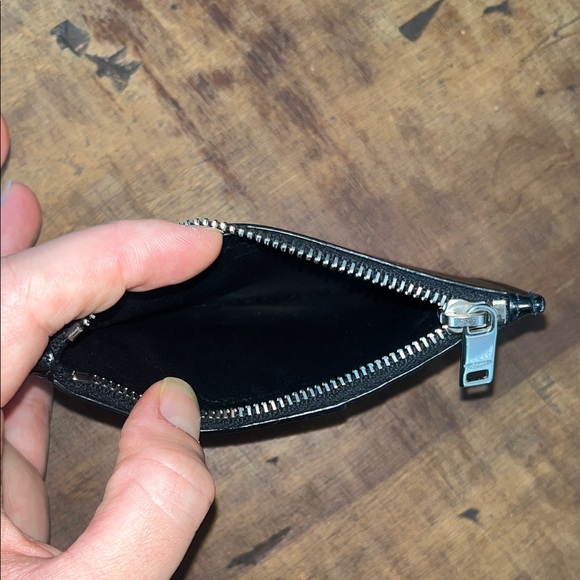 Saint Laurent Black Leather Card Holder with Silver Accents - Picture 10 of 10